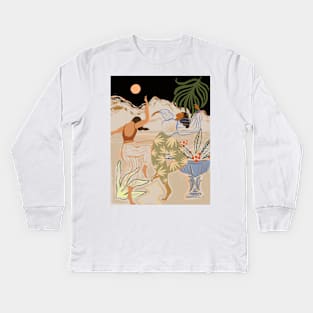 Dancing Under the Moonlight Kids Long Sleeve T-Shirt